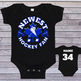 Maple Leafs Newest Fan Baby Romper/Unisex Personalize First Hockey Onesie/Birthday Gift