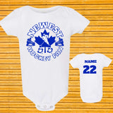 Maple Leafs Newest Fan Baby Romper/Unisex Personalize First Hockey Onesie/Birthday Gift
