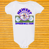 Toronto Baseball Newest Fan Baby Bodysuit/Unisex Personalize First Baseball T-shirt/Birthday Baby Shower Gift
