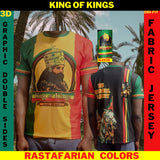 King of Kings Emperor Haile Selassie Jersey/Rastafarian Clothing/Dri-Fit Fabric/Rasta Cultural Day Outfit/Gift