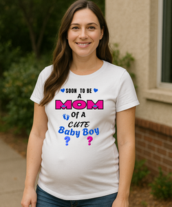 Baby Shower Gender Reveal Shirt Soon to Be Mom of a Cute Baby /Funny Parents to Be Tee