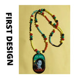 Bob Marley pendant beaded handmade necklace/Rasta Reggae Jamaican heritage souvenir