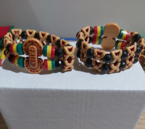 Rasta color beaded bracelet