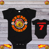  Black Onesie Soccer Ball Name Number
