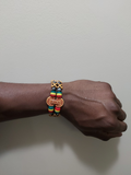 Rasta beaded elastic stretch friendship bracelet/Rastafari handmade wristband