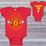 Manchester United Newest Soccer Fan Baby Bodysuit Personalize