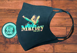 Bob Marley Tie  Dye  Red Green Yellow Shirt and Face Mask