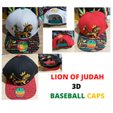 Lion Of Judah 3D Embroidered Rastafarian Souvenir Cap
