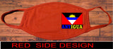 Antigua flag face mask/2 Layers cotton material/Antigua mini flag/Reusable