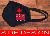 Ontario flag face mask/Canada Provincial flag face mask/Reusable 2 layers/Ontario souvenir