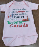 Someone Who Loves Me From Toronto Canada Souvenir Baby Onesie