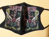 Wanted dead or alive face mask/Skull with gun face mask/Joker face mask/3D graphic glow in dark/Elastic ear loop/Reusable and washable/Gift