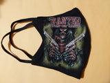 Wanted dead or alive face mask/Skull with gun face mask/Joker face mask/3D graphic glow in dark/Elastic ear loop/Reusable and washable/Gift