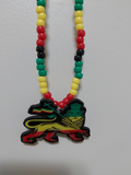 Lion of Judah large wooden pendant necklace/Rastafarian handmade jewelry