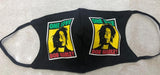 Bob Marley face mask/Glow in the dark/3D graphic design/Rasta colours/Reusable/100% cotton/2 layers & open pocket/Bob Marley souvenir/Gift