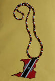Trinidad & Tobago map necklace and earring/Handmade Trini map earring fashion jewelry